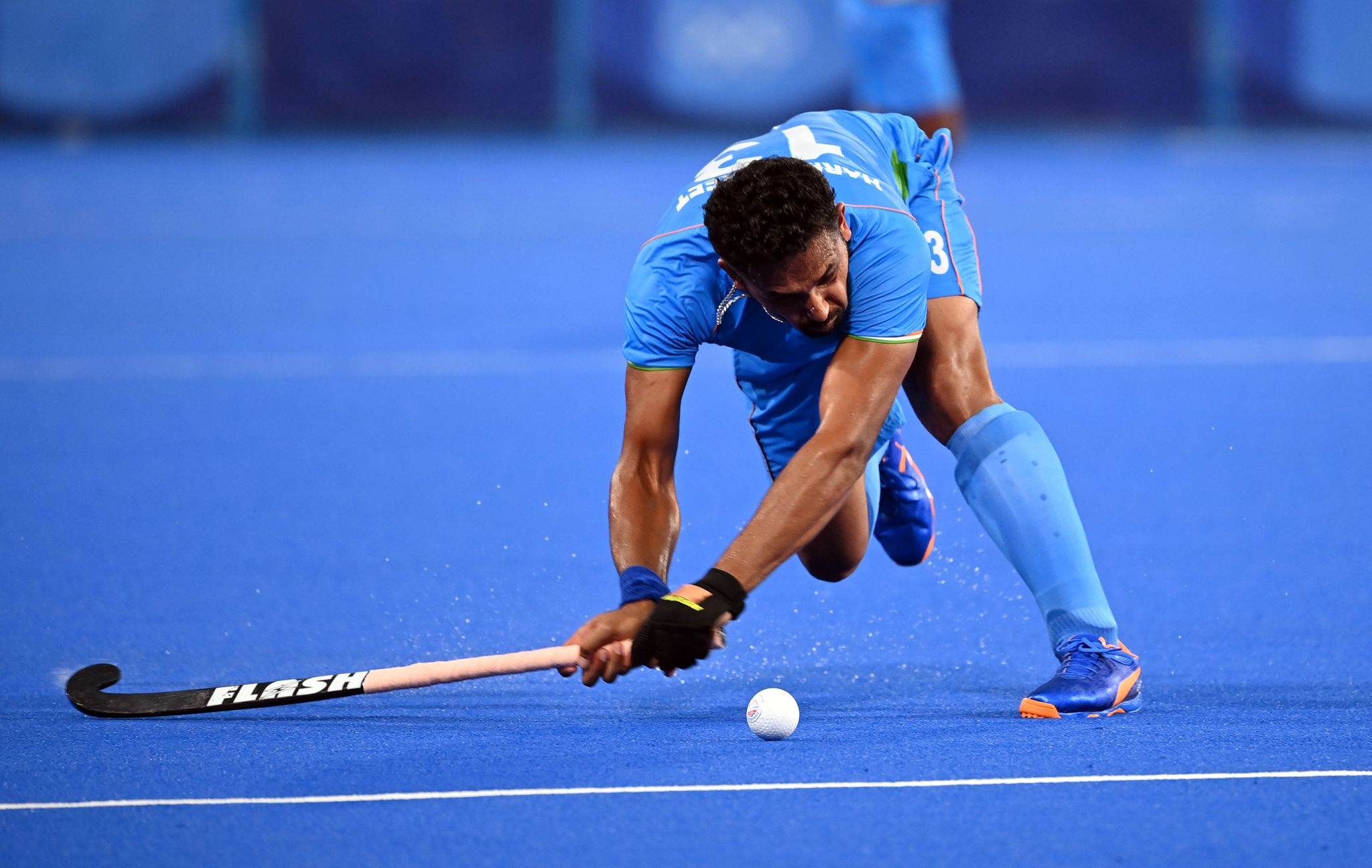 Der Inder Harmanpreet Singh erzielte zwei Tore gegen die deutschen Hockey-Herren.