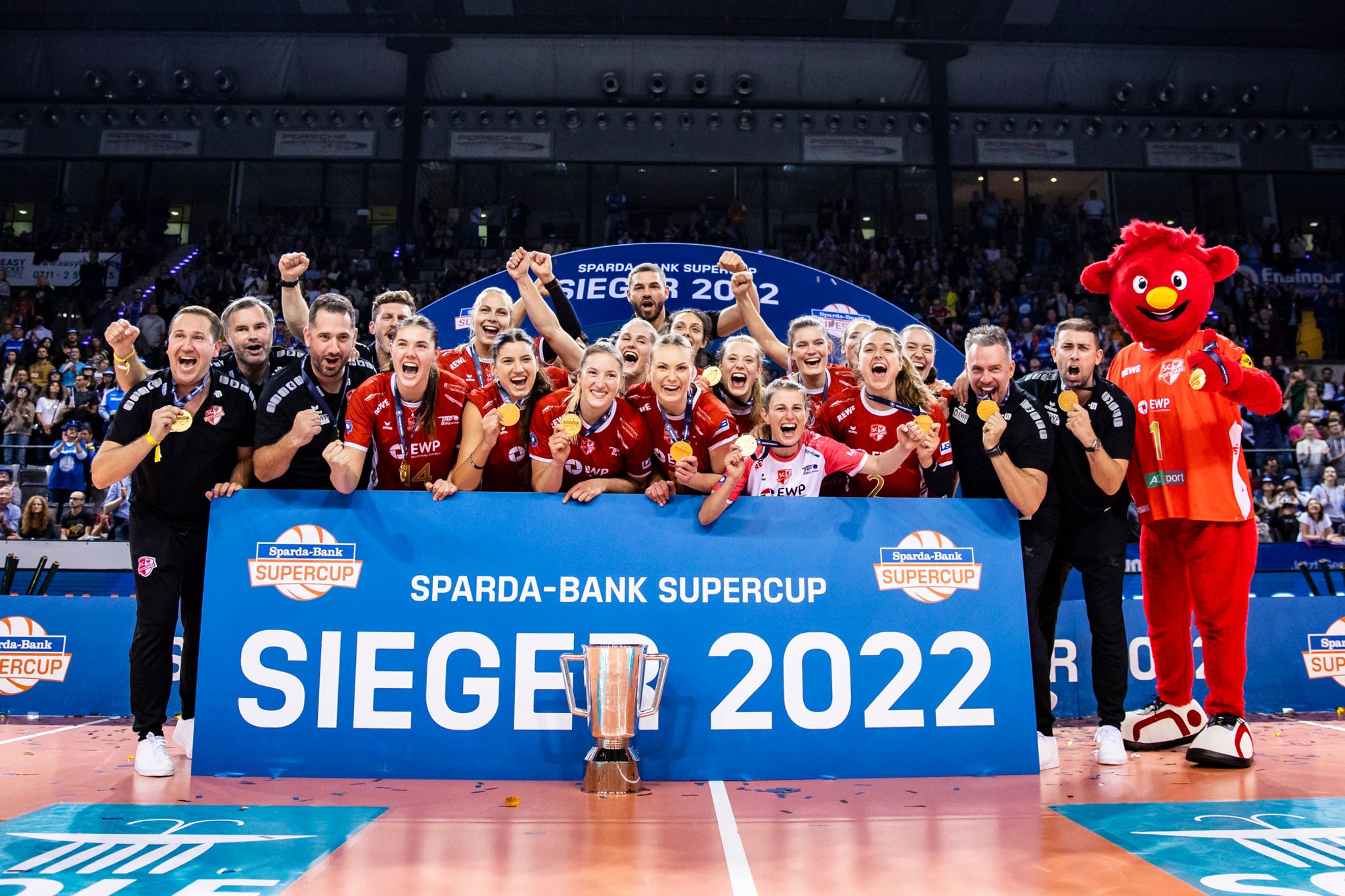 Die Volleyballerinnen des SC Potsdam gewannen den Supercup.