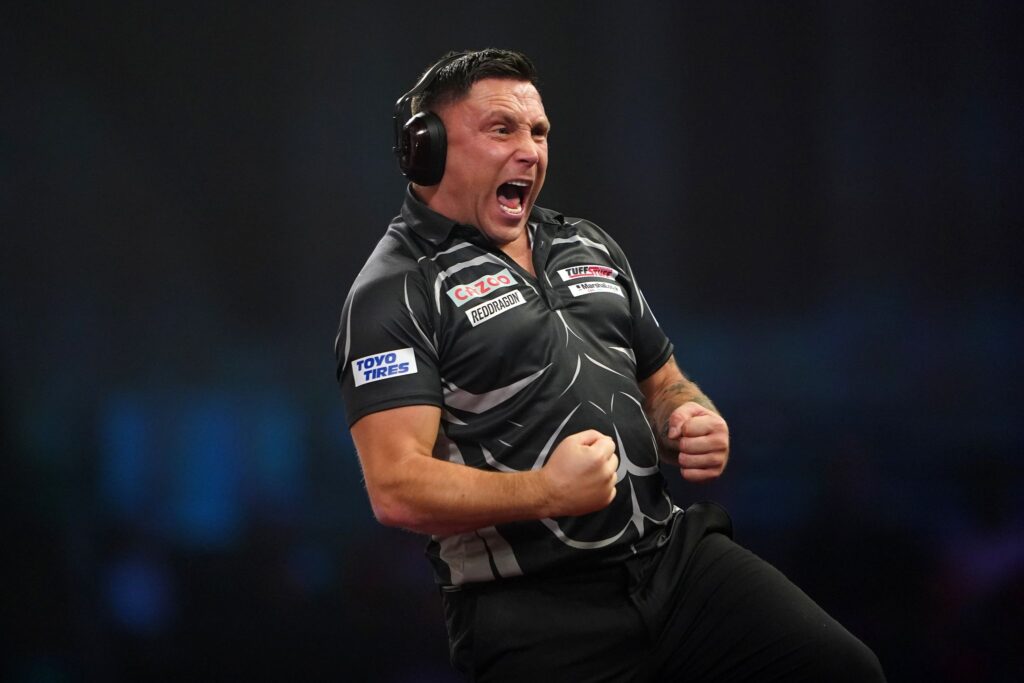 Sorgte mit seinen Kopfhörern bei der Darts-WM im Vorjahr für Aufsehen: Gerwyn Price.