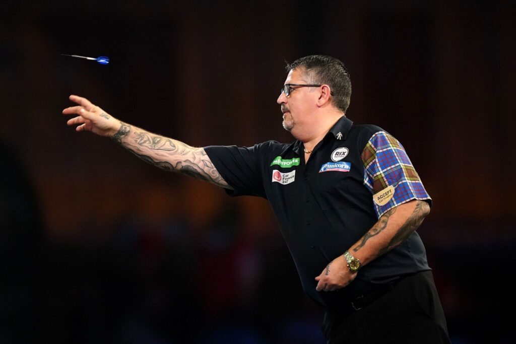 Gary Anderson in Aktion.