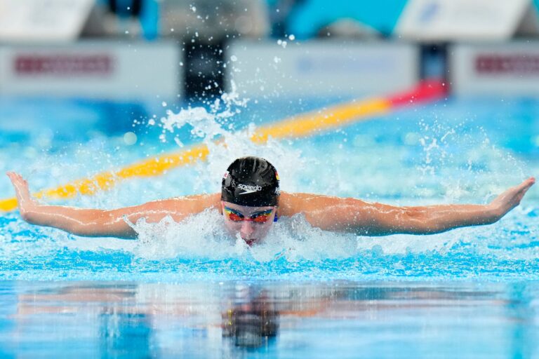 Angelina Köhler wurde über 50 Meter Schmetterling Fünfte.