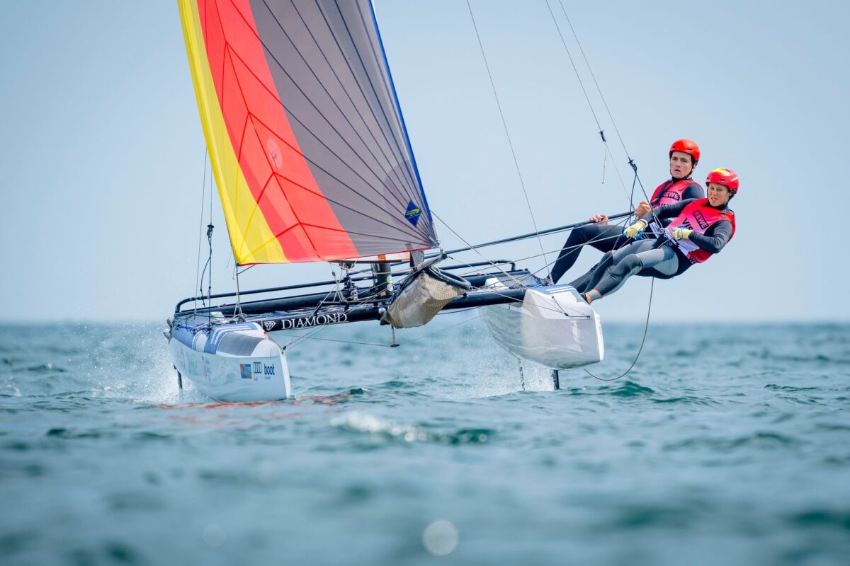 Die Nacra-17-Crew Paul Kohlhoff und Alica Stuhlemmer in Aktion.