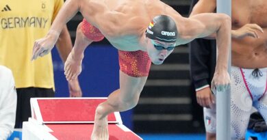 Schwimmer Josha Salchow belegt mit der Freistilstaffel im Finale den siebten Platz.