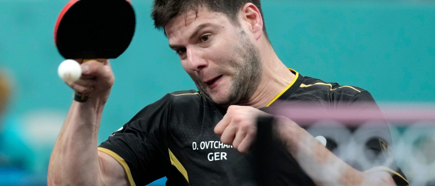 Dimitrij Ovtcharov kämpfte in seinem Achtelfinale auch gegen das französische Publikum.