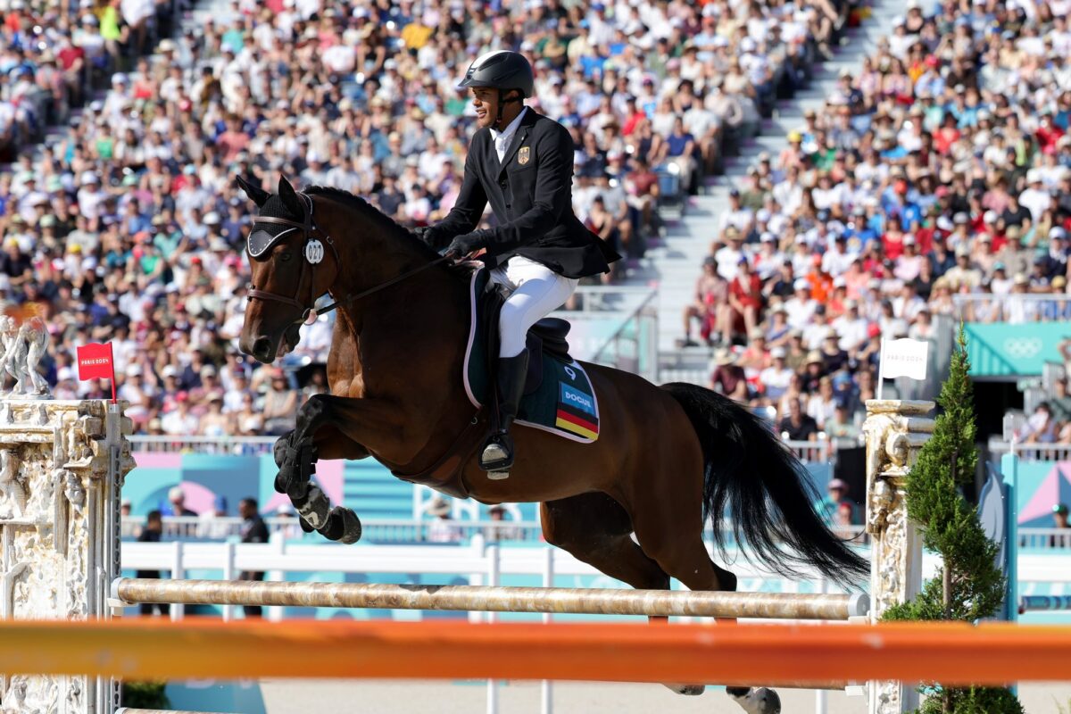 Marvin Dogue bei seinem Ritt im olympischen Finale.