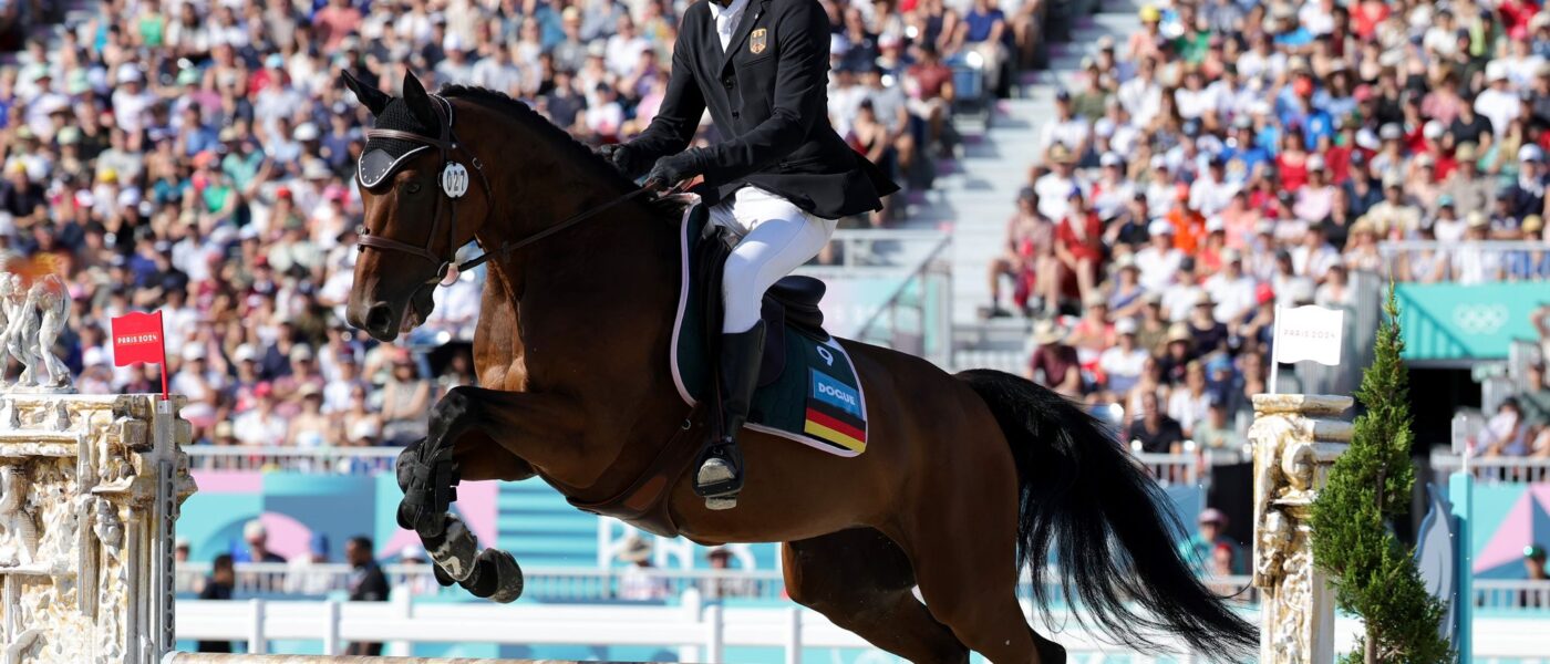 Marvin Dogue bei seinem Ritt im olympischen Finale.