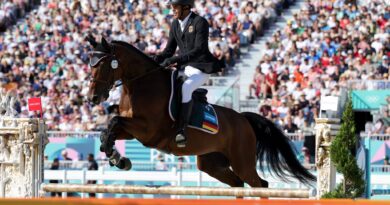 Marvin Dogue bei seinem Ritt im olympischen Finale.