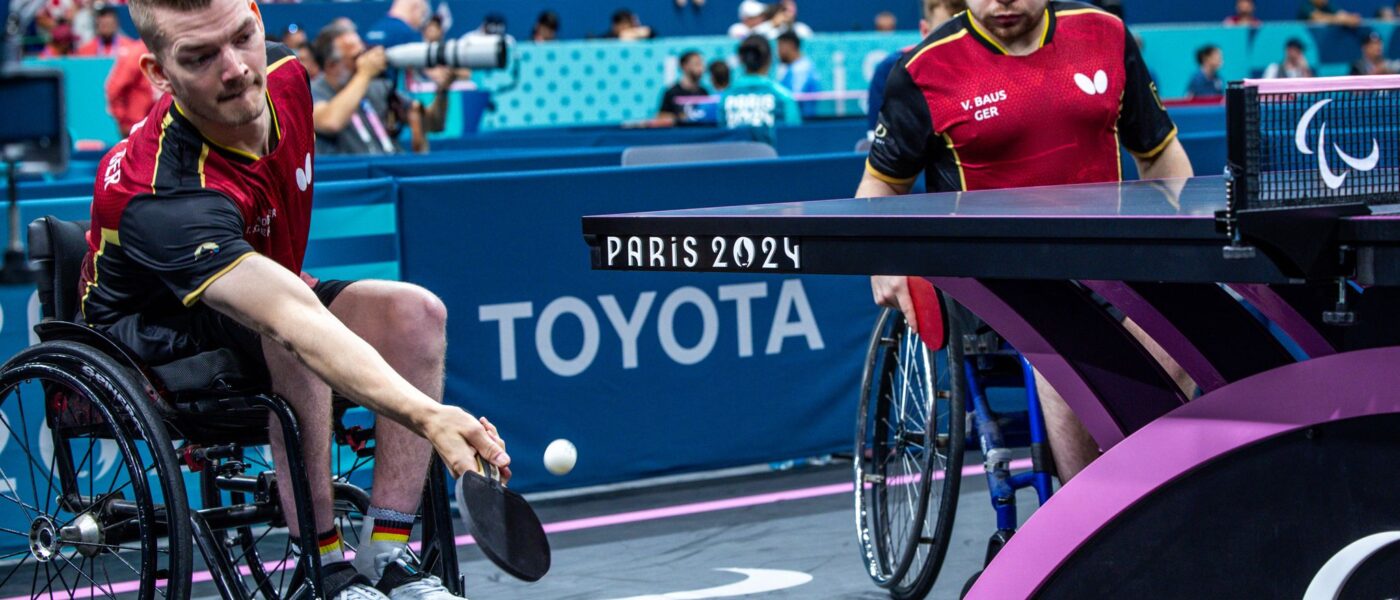 Valentin Baus und Thomas Schmidberger kämpfen im Tischtennis-Doppel um Gold.