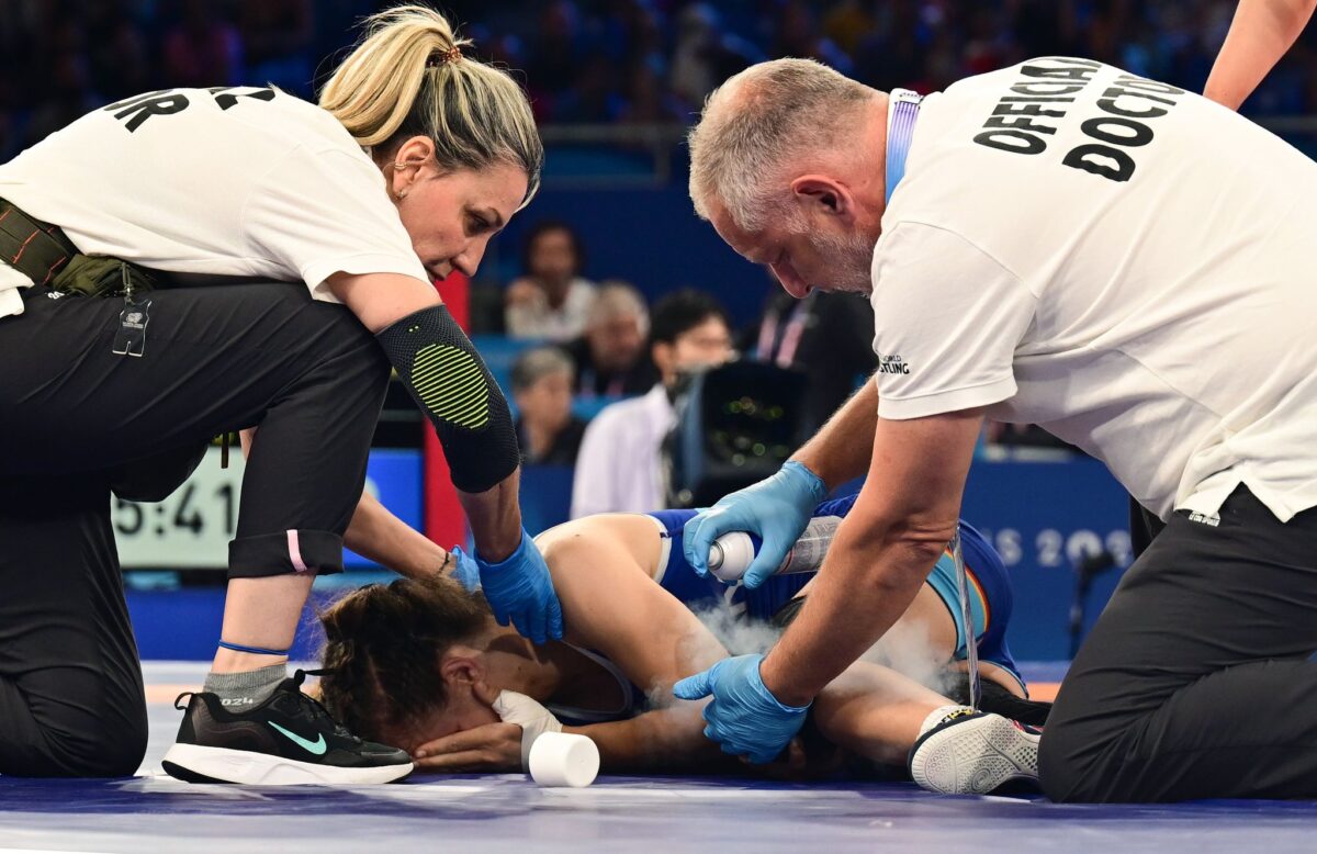 Schmerzhafte Niederlage: Annika Wendle verliert den Kampf um Bronze.