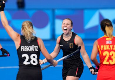 Die deutschen Hockey-Frauen bejubeln den Einzug in das Viertelfinale.