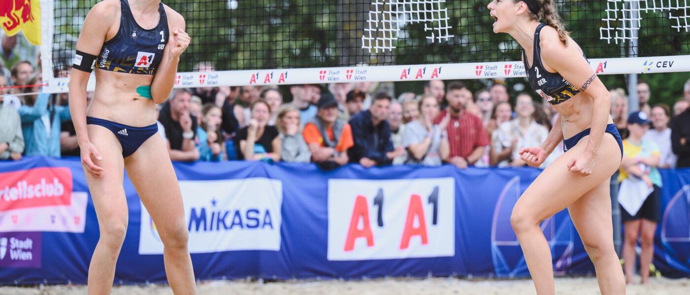 Svenja Müller (l) und Cinja Tillmann können ihren EM-Titel 2025 vor heimischer Kulisse verteidigen.