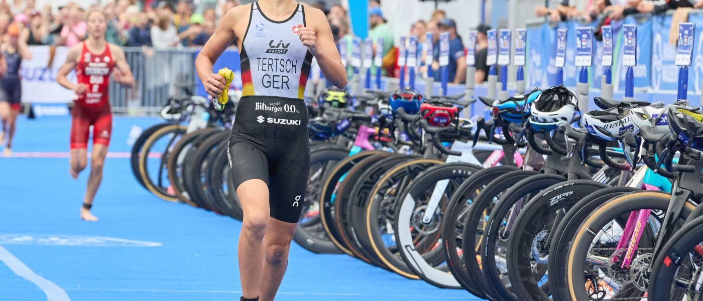 In China feiert Lisa Tertsch ihren ersten Sieg in der World Triathlon Championship Serie.