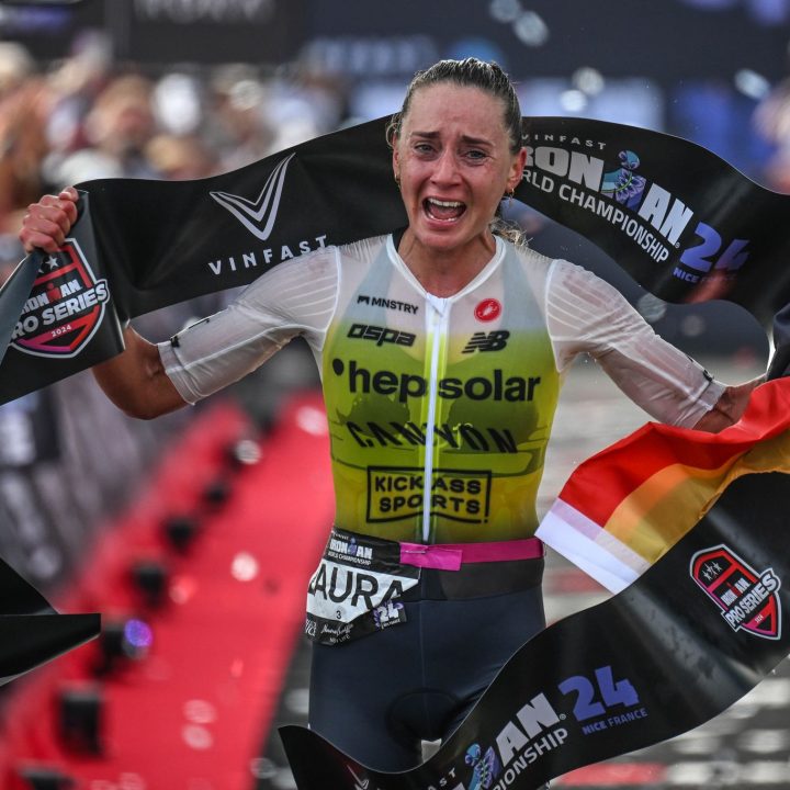 Laura Philipp ist am Ziel ihres großen Traums. Foto: Bartlomiej Zborowski/Activ’Images/IRONMAN/dpa